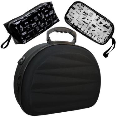 Imagem de Kit Bolsas Estagio Enfermagem Case Protetora - Love Saúde, Preto Ondas