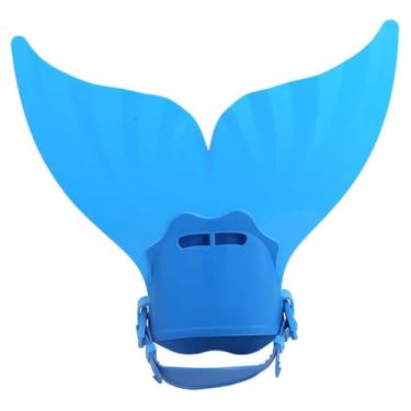 Imagem de menolana Nadadeiras de natação Mermaid Swim confortáveis ​​e ajustáveis ​​para equipamentos e crianças, meninas e meninos iniciantes, Azul