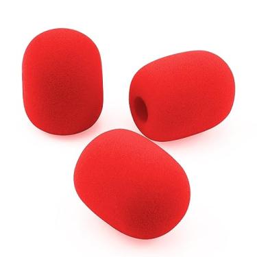 Imagem de LEFXMOPHY Capa Protetora Para Microfone E Cloud 2 Mic, Espuma De Substituição Hyperx Ii/Alpha/Alpha S/Mix/Core/Cloud Chat, Pacote Com 3 Protetores Contra Vento Fones Ouvido Hyper X Vermelhos