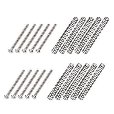 Imagem de Banworks Parafusos de captador Humbucker para guitarra EUA/Imperial Thread Vintage com fenda Humbucker Parafusos de altura com molas para captador Gibson, EMG, Seymour Duncan, Dimarzio Pickups 10