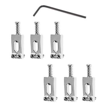Imagem de Jiayouy 6 Peças Tremolo Ponte De Guitarra Elétrica Com Conjunto Chaves Para Fender Strat Stratocaster Tele Telecaster - Prata