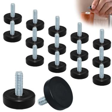 Imagem de Aifeier ET Pés de nivelamento de móveis com rosca de 1/10.2 cm, pés ajustáveis de móveis rosqueados em niveladores deslizantes para cadeiras, pernas de móveis, mesas (1/10.2 cm-18), 16 peças