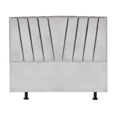 Imagem de Cabeceira Casal Queen Size Estofada Cama 160 Cm Antonella Veludo cinza Claro