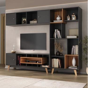 Imagem de Estante Home para Tv até 65 Polegadas com 3 Portas Vision Yescasa Grafite