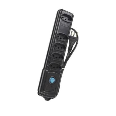 Imagem de Filtro de Linha Bright 5 Tomadas FL004 | 3 x 0,75mm, 10A, Cabo 1M, Com Fusível, Preto