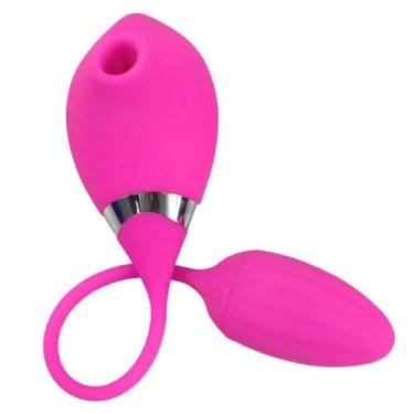 Imagem de Sugador de Clitóris e Vibrador Feminino 2 em 1 - 10 Modos de Vibração 