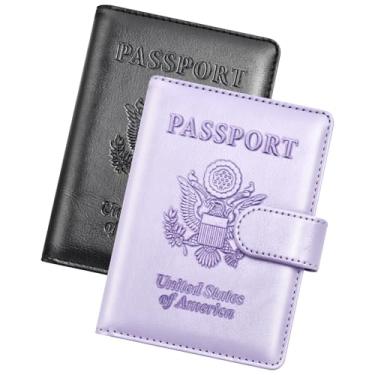 Imagem de Herain Suporte de passaporte, capa de passaporte, carteira de passaporte, para homens e mulheres, capa de passaporte, protetor de livro de passaporte, combo de porta-cartão de passaporte e vacina