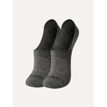 Imagem de Meia Calvin Klein Invisível C27.01A CK Grafite Mescla Kit 2 Pares, UN