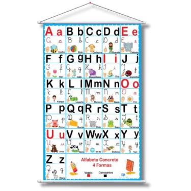 Imagem de Painel Banner de Lona Alfabeto Concreto 4 Formas - 100cm x 60cm - Didá
