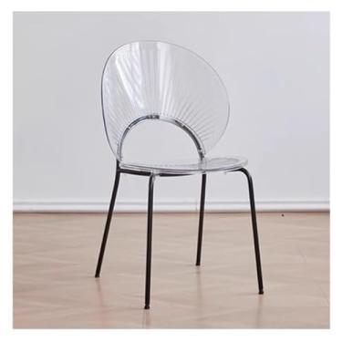 Imagem de JINMLBO Cadeira de mesa, cadeira giratória de acrílico transparente com almofada com rodas, cadeiras giratórias ajustáveis para quarto, sala de estar, penteadeira (transparente)