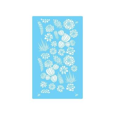 Imagem de Stencil De Parede Tamako Floral - 55 X 90Cm - Ref 640 - Stencil Tamako