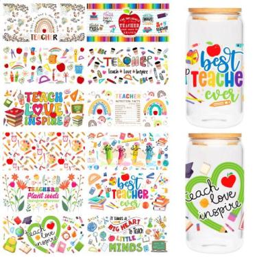 Imagem de Adesivo UV DTF Cup Wraps Teacher para vidro de 500 ml, 12 folhas - CRA