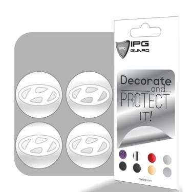 Imagem de IPG Decalque feito para Hyundai 2011-23 Sonata/Azera/Santa Fe (decalque de 5,5 cm - tampa central de 5,9 cm) fora do logotipo adesivos externos (4 unidades) (branco)