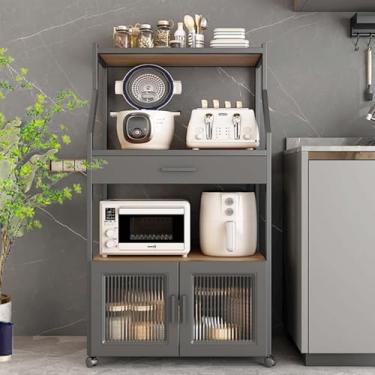 Imagem de Armários De Armazenamento Armário De Despensa, Armário De Bar, Armário De Cozinha, Aparadores Para Cozinha, Armário De Estação De Bar De Café Com Armário De, Black-4layer, 60cm