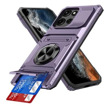 Imagem de COTDINFOR Capa para Moto G Stylus 5G 2025 com suporte para cartão [loja 2 cartões] anel de 360° suporte resistente à prova de choque capa carteira protetora de corpo inteiro para Moto G Stylus 5G 2025