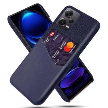 Imagem de Capa para Xiaomi Redmi Note 12 PRO PLUS,Tela e tampa de couro PU,Antideslizante,360°cobertura completa à prova de choque com 1 slot de cartão atrás,Prevenção de queda-Blue