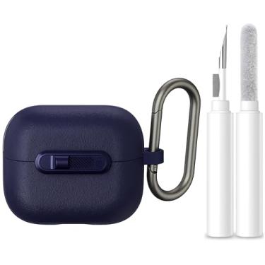 Imagem de Capa para Samsung Galaxy Buds3 Pro e Buds 3 (2024) Capa com kit de trava e limpeza, resistente a choques, proteção total à prova de choque (azul fosco)