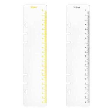 Imagem de Pacote com 2 réguas de marcador de página A5 com 6 furos para fichário de plástico para caderno de revistas (gruler, A5)