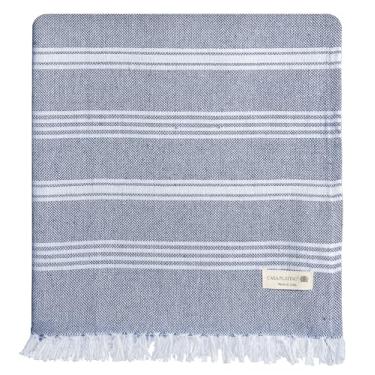 Imagem de Casa Platino Toalhas de praia grandes, pré-lavadas 99 cm x 180 cm de inspiração turca, design à prova de areia de secagem rápida com conforto absorvente, ideal para lazer, dias de praia ou relaxamento