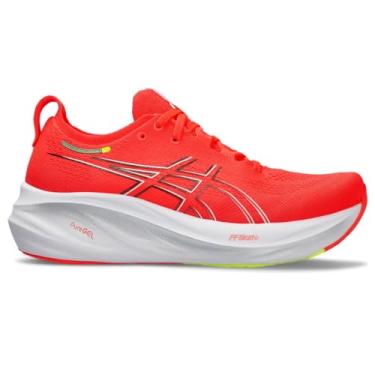 Imagem de ASICS Tênis de corrida feminino Gel-Nimbus 26, Sunrise Red/Pure Silver, 43