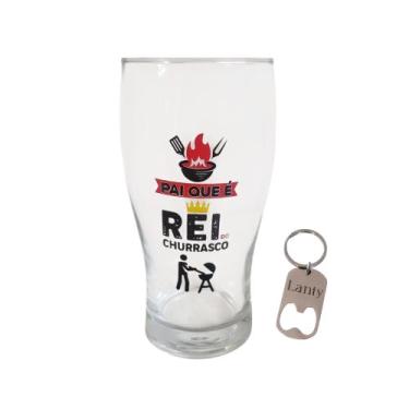 Imagem de Copo Com Chaveiro Personalizado Vidro 580ml Dia Dos Pais Presente Cerv