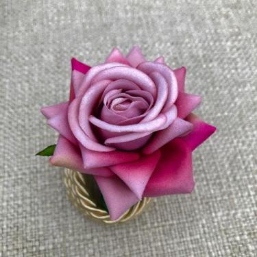 Imagem de Anel Porta Guardanapo Argola - 6 Unidades - Barca Utilidades, Flor Pin