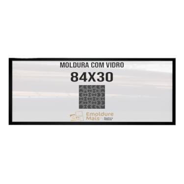 Imagem de Moldura para Quebra Cabeça Cabeca 84x30 750 peças Com Vidro para Quadro Puzzles Grow cor Preta