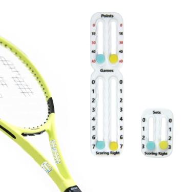 Imagem de LJHYSD Marcador de pontuação de tênis para raquete – pontuador de raquete leve e portátil, mini placar de montagem fácil para rastrear pontos, jogos e conjuntos – presentes de tênis ideais e acessório