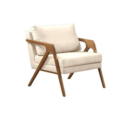 Imagem de Poltrona De Veludo Monalisa Luxo Para Sala De Estar Recepcao Leitura (BEGE)