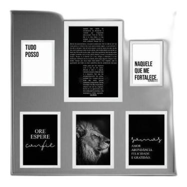 Imagem de Kit Composição 6 Quadros Cristãos Salmo 91 - Quadros On-Line