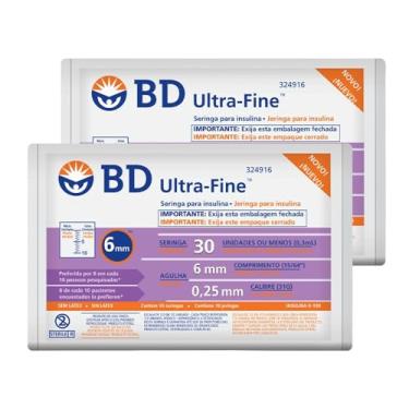 Imagem de Kit 20 Seringas BD Ultra-Fine 30UI Agulha 6mm x 0,25mm (31G) 0,3mL