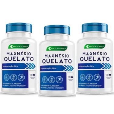 Imagem de 3x Magnesio Quelato 500Mg 360 Cápsulas - Ecomev
