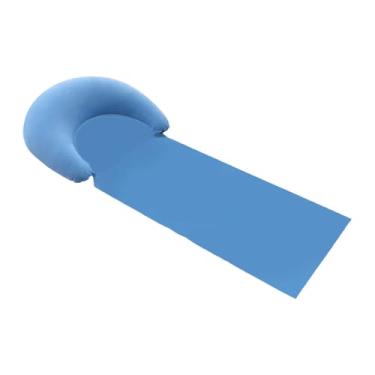 Imagem de Dynwave Esteira de praia feminina compacta, dobrável, ergonômica, com travesseiro, espreguiçadeira para banhos de ao ar livre, quintal, piscina e jardim, Azul Claro