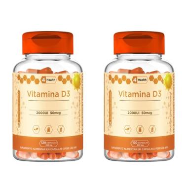 Imagem de Vitamina D3 2000ui 120 Cápsulas, Tecnologia Americana - 4 Health (2 Potes)