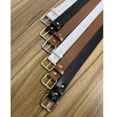 Imagem de KIT Cinto PLUS SIZE Feminino Básico Dourado - NoBrand, Branco, Preto, 
