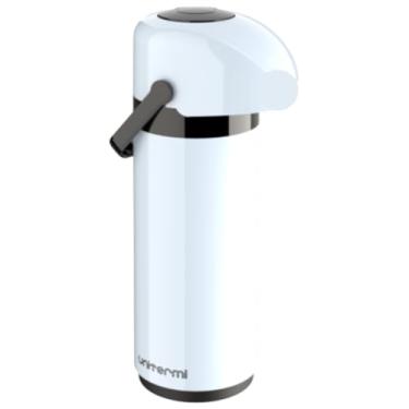 Imagem de Garrafa Térmica De Mesa 1 Litro de Pressão com alça Ampola de Vidro Verona Unitermi (BRANCA)