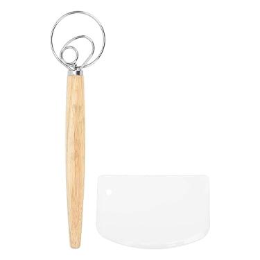 Imagem de YOUTHINK Bata de Massa Dinamarquesa, Misturador de Pão de Estilo Holandês Com Raspador, à Prova de Ferrugem e Resistente para (1 batedor ocular e um raspador)