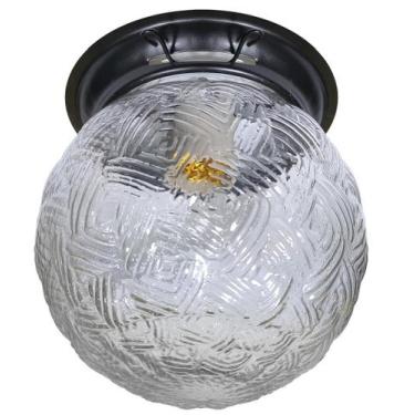 Imagem de Plafon Popular Colonial Com Globo Bola Corda Boca 10 Retrô - Jota Ilum