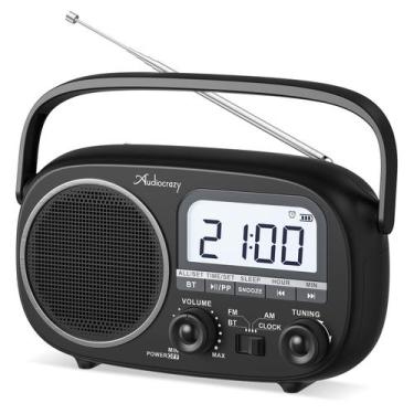 Imagem de Rádio Portátil Audiocrazy AM FM com Bluetooth Preto