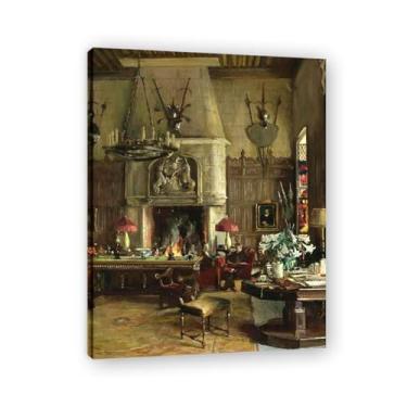 Imagem de Impressão em tela Information John Lavery Irish Realist Portrait & War Scenes – Arte de parede vintage para casa emoldurada 30 x 39 cm