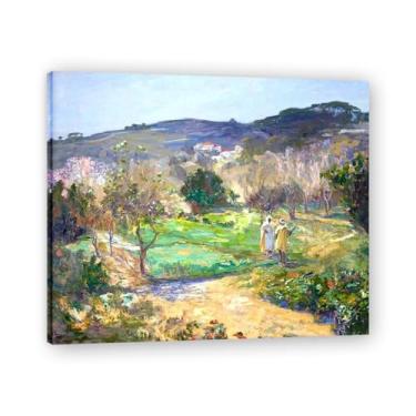 Imagem de Impressão em tela A Moorish Garden In Winter John Lavery Irish Realist Portrait & War Scenes – Arte de parede vintage para casa emoldurada 30 x 36 cm