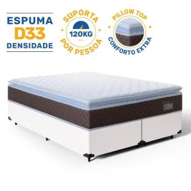 Imagem de Cama Box com Colchão de Espuma D33 Pillow Top Comfort Luxo King 193cm 