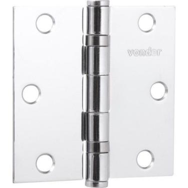 Imagem de Dobradiça P- Porta 3.1-2 Aço Carbono Cromado C- 3 Pç Vonder