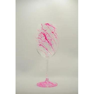 Imagem de Taças De Cristal Para Vinho Conjunto de Taças Personalizada Splash Neon 500ml Kit Com 4 Peças - Cor Pink
