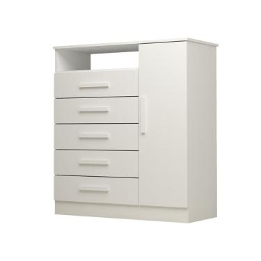 Imagem de Cômoda Guiana 5 Gavetas 100% Mdf Linhamobília Branco