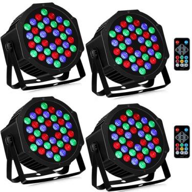 Imagem de Kit com 4 Luzes de Palco LED LaLuceNatz RGB - 36 LEDs com Controle de 
