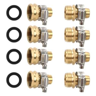 Imagem de Kit de reparo de mangueira de jardim STYDDI Solid Brass 5/8 e 3/4