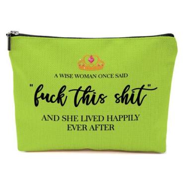 Imagem de Bolsa de viagem de maquiagem Blue Leaves, presentes engraçados para mu