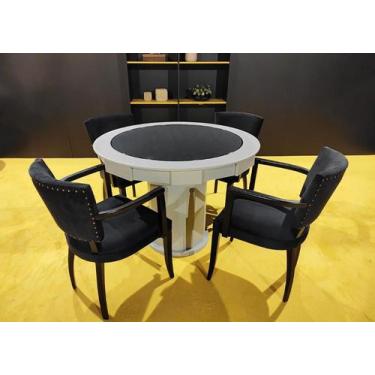 Imagem de Mesa de Carteado com Gavetas e Porta copos Nude - 1,37x0,80 - Sem xadr