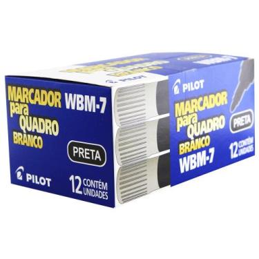 Imagem de Caixa com 12 Marcador de Quadro Branco WBM-7 Preto Pilot